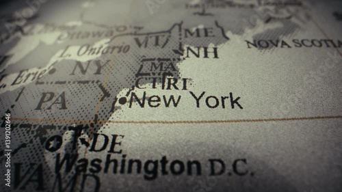 Map of USA, New York