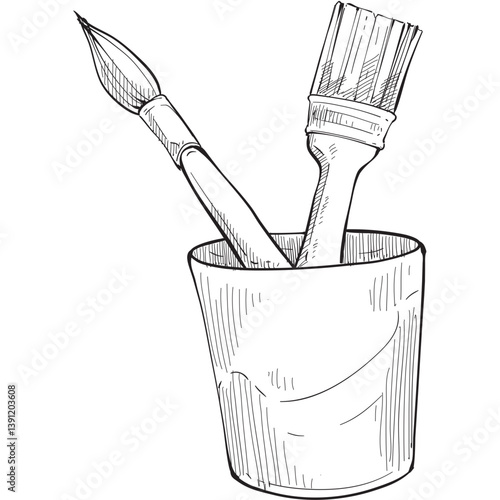 paint tools handdrawn illustration
