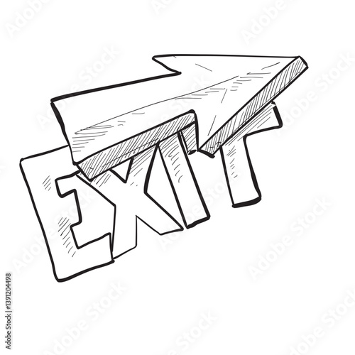exit handdrawn illustration