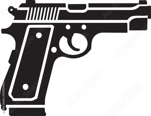 gun silhouette vector, gun logo vector, gun vector illustration, illustration gun isolated on white