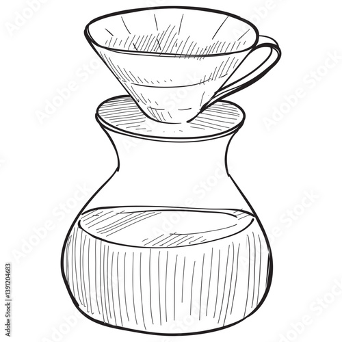 coffee pot handdrawn illustration