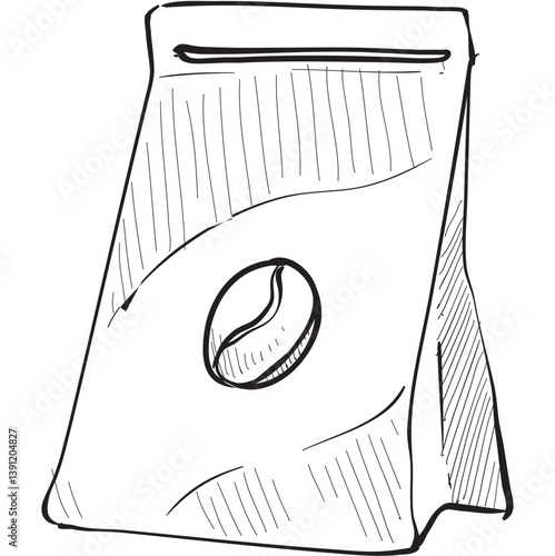 coffee powder handdrawn illustration