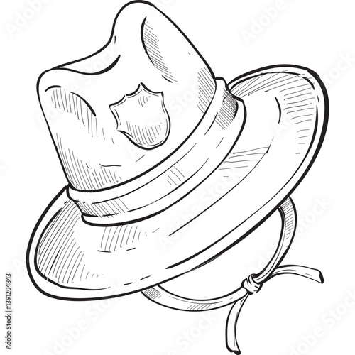 detective hat handdrawn illustration