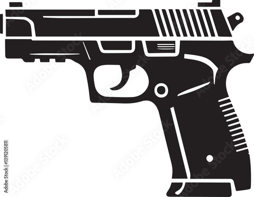 gun silhouette vector, gun logo vector, gun vector illustration, illustration gun isolated on white