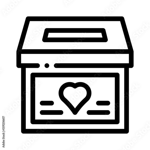 donation box line icon