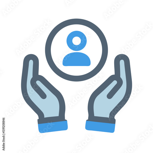 Hands Holding User Avatar Icon Design