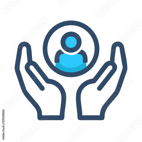 Hands Holding User Avatar Icon Design