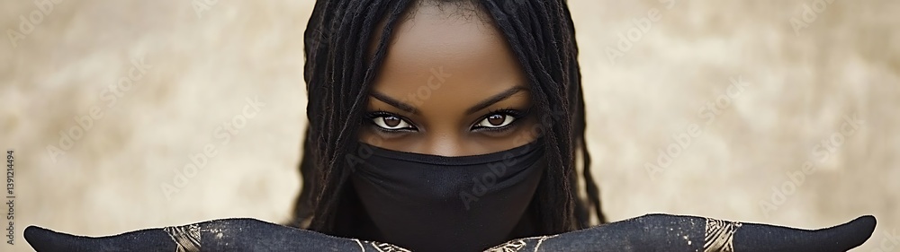 Woman in Mask Outdoor Scene Woman in Mask Outdoor Scene