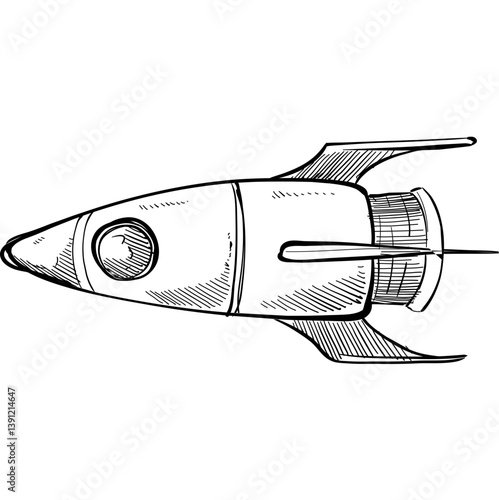 rocket handdrawn illustration