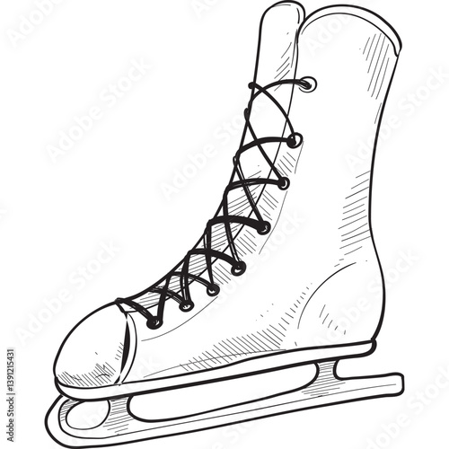 ice skate handdrawn illustration