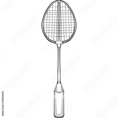 badminton racket handdrawn illustration