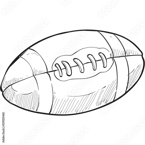 rugby ball handdrawn illustration