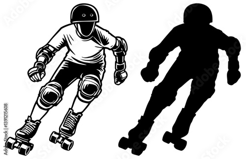 Roller Derby Skate Illustration.