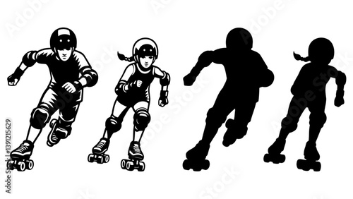 Roller Derby Skate Illustration.