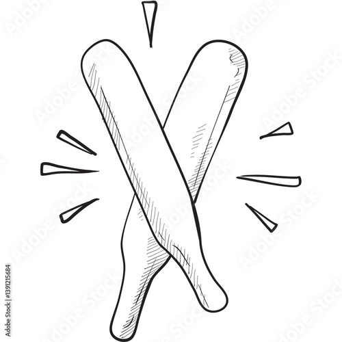 Supporter clapping balloon handdrawn illustration