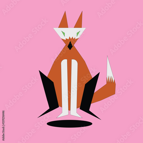 fox new look polygonal front view vector design clean and unique latest illustration