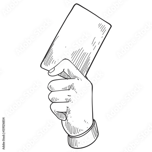 soccer penalty card handdrawn illustration