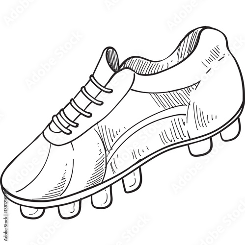 soccer shoes handdrawn illustration