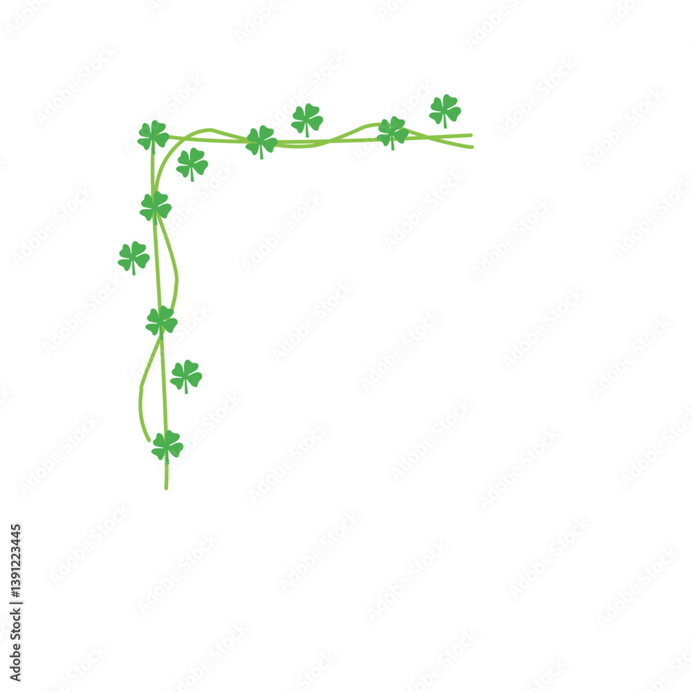 st patrick day leaf corner border