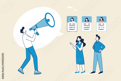 Redundant job, layoff staff or reduce head count, fired employee or worker, losing job from economic recession, dismiss or picking redundant staff concept, businessman HR choose redundancy employee.
