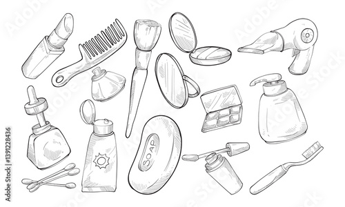 cosmetic handdrawn collection