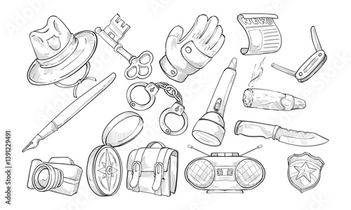 detective handdrawn collection