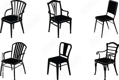 Metal Chair silhouette vector