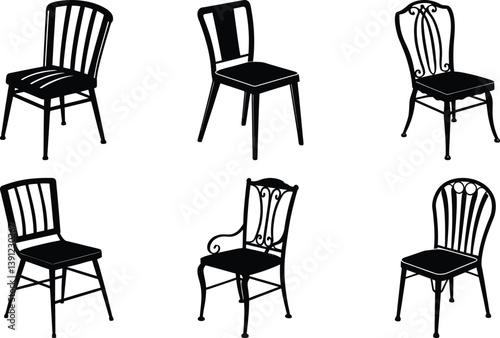 Metal Chair silhouette vector
