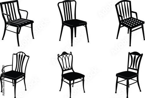 Metal Chair silhouette vector