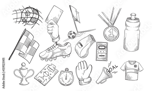 footballs handdrawn collection
