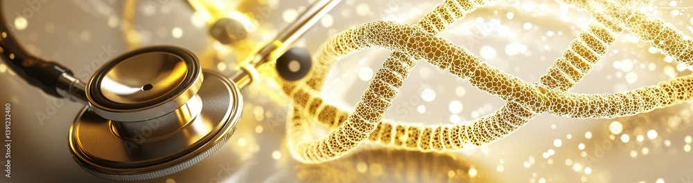 Medical Stethoscope and DNA Double Helix Medical Stethoscope and DNA Double Helix