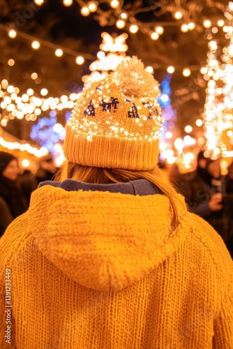 Wallpaper Mural Festive Christmas market scene with warm clothing Torontodigital.ca