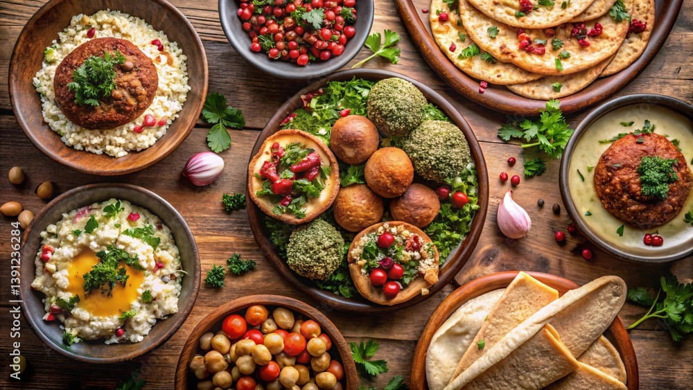 A Culinary Journey: a vibrant and inviting image of a diverse array of delicious dishes. Displaying textures, colors, and enticing food arrangements to whet appetite and stir the culinary imagination. A Culinary Journey: a vibrant and inviting image of a diverse array of delicious dishes. Displaying textures, colors, and enticing food arrangements to whet appetite and stir the culinary imagination.