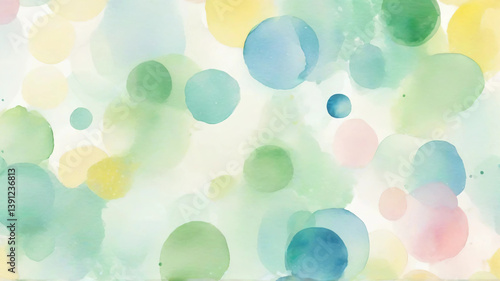 Gentle Spring Watercolor Background – Soft and Colorful Polka Dots