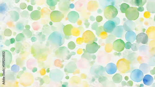 Gentle Spring Watercolor Background – Soft and Colorful Polka Dots