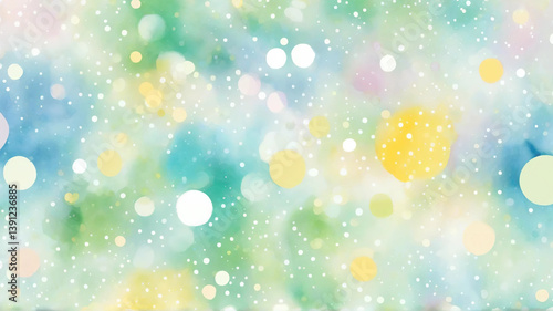 Gentle Spring Watercolor Background – Soft and Colorful Polka Dots