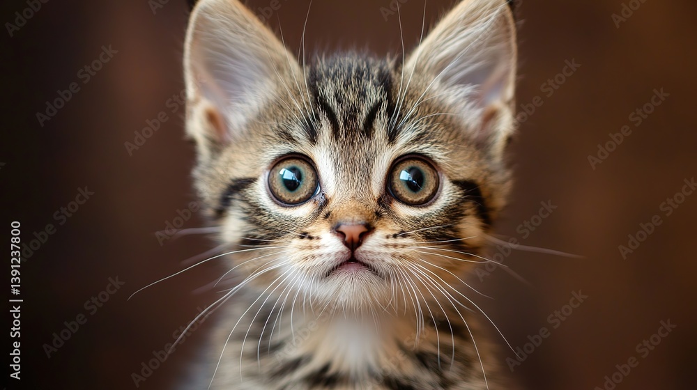 Close-up portrait of a cute feline animal with striking eyes and soft fur Close-up portrait of a cute feline animal with striking eyes and soft fur