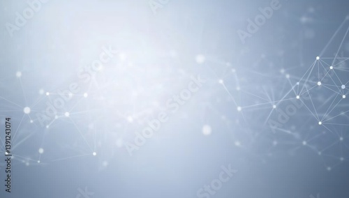 Aesthetic Soft Blue Abstract Background with Interconnected Dots and Lines Evoking Technology and Innovation
