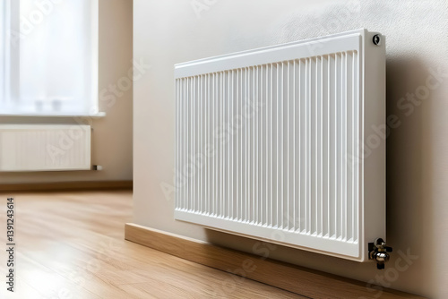 Wallpaper Mural A modern white radiator installed on the wall of a bright, minimalist interior, providing warmth and comfort in a stylish space. Torontodigital.ca