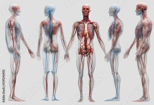 view full anatomy circulatory black body front system background illustration human cardiovascular pulmonary aorta vascular vein atrium health care x-ray isolated medicine vessel organ biomedical