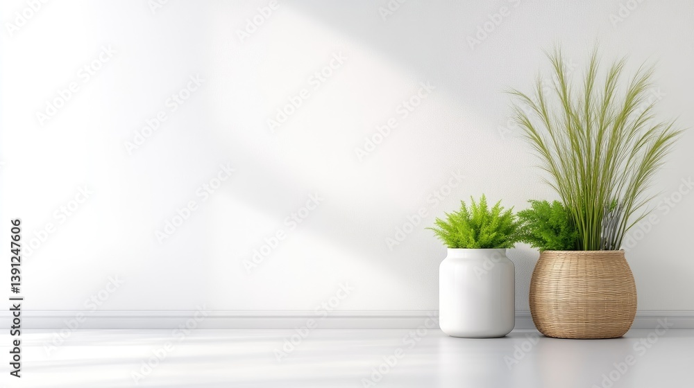 Modern minimalist interior with plants (2) Modern minimalist interior with plants (2)