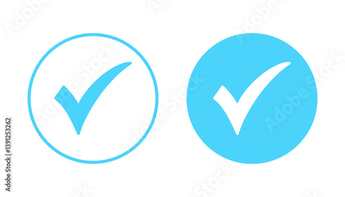 Check mark icon vector. Tick mark sign and symbol