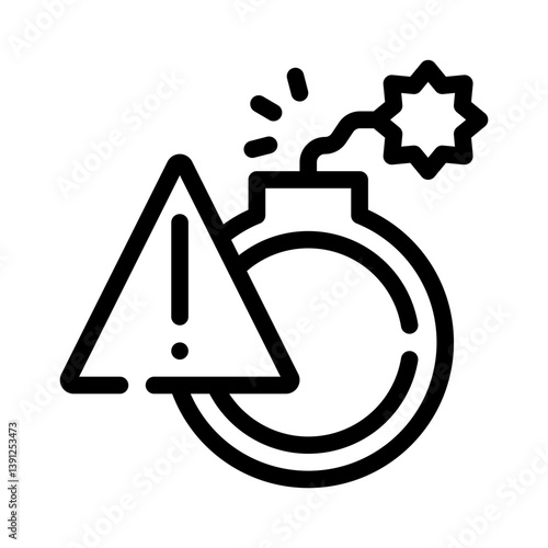 bomb line icon
