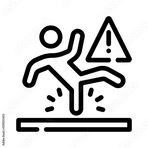 slippery floor line icon
