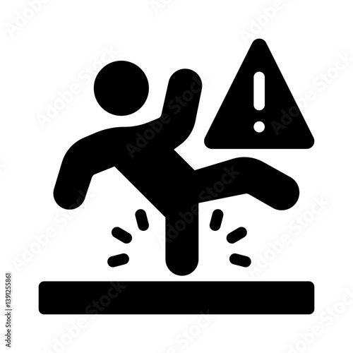 slippery floor glyph icon