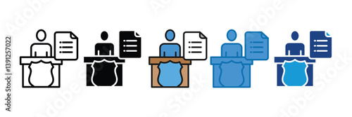 Office Register  Icon Set Multiple Style Collection
