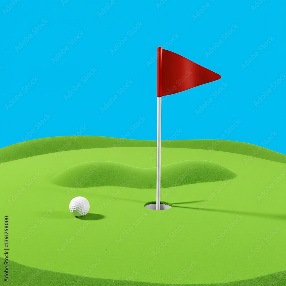 Fototapeta premium Golf ball aiming at hole