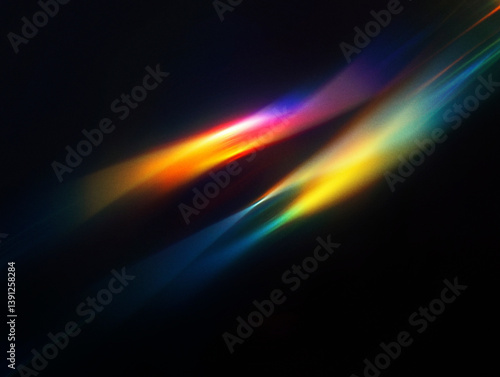 Vibrant Light Streaks on Dark Background Generative AI  