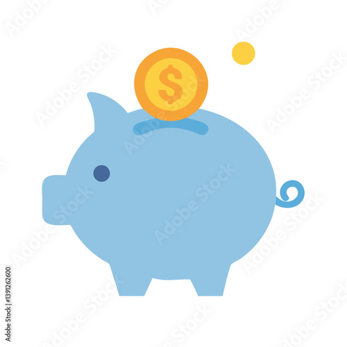 Piggy Bank with Coin Icon Design