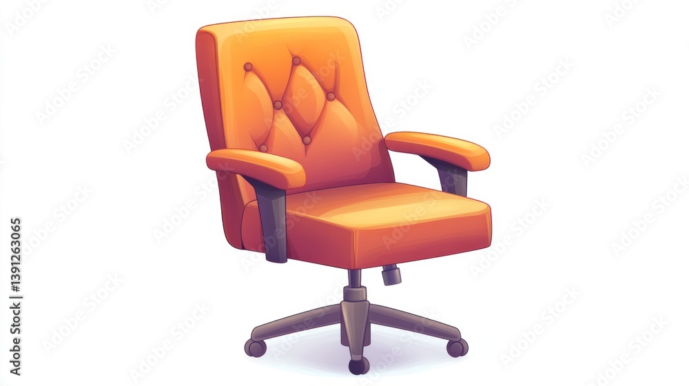 Fototapeta premium Orange office chair illustration (1)
